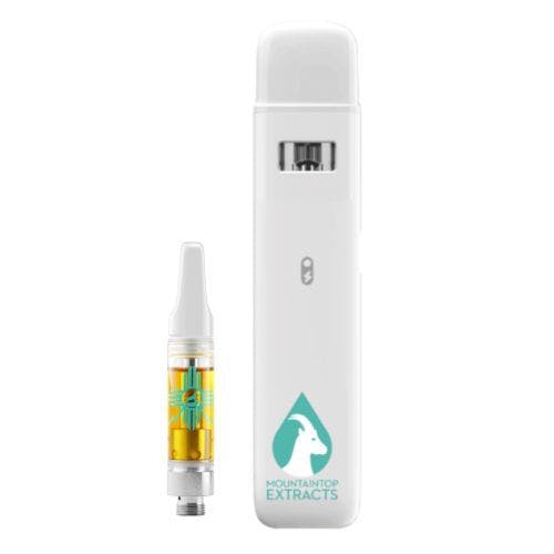 a photo of Mountaintop Extracts 1ML cartridge and 1ML all-in-one hardware on a white background. 